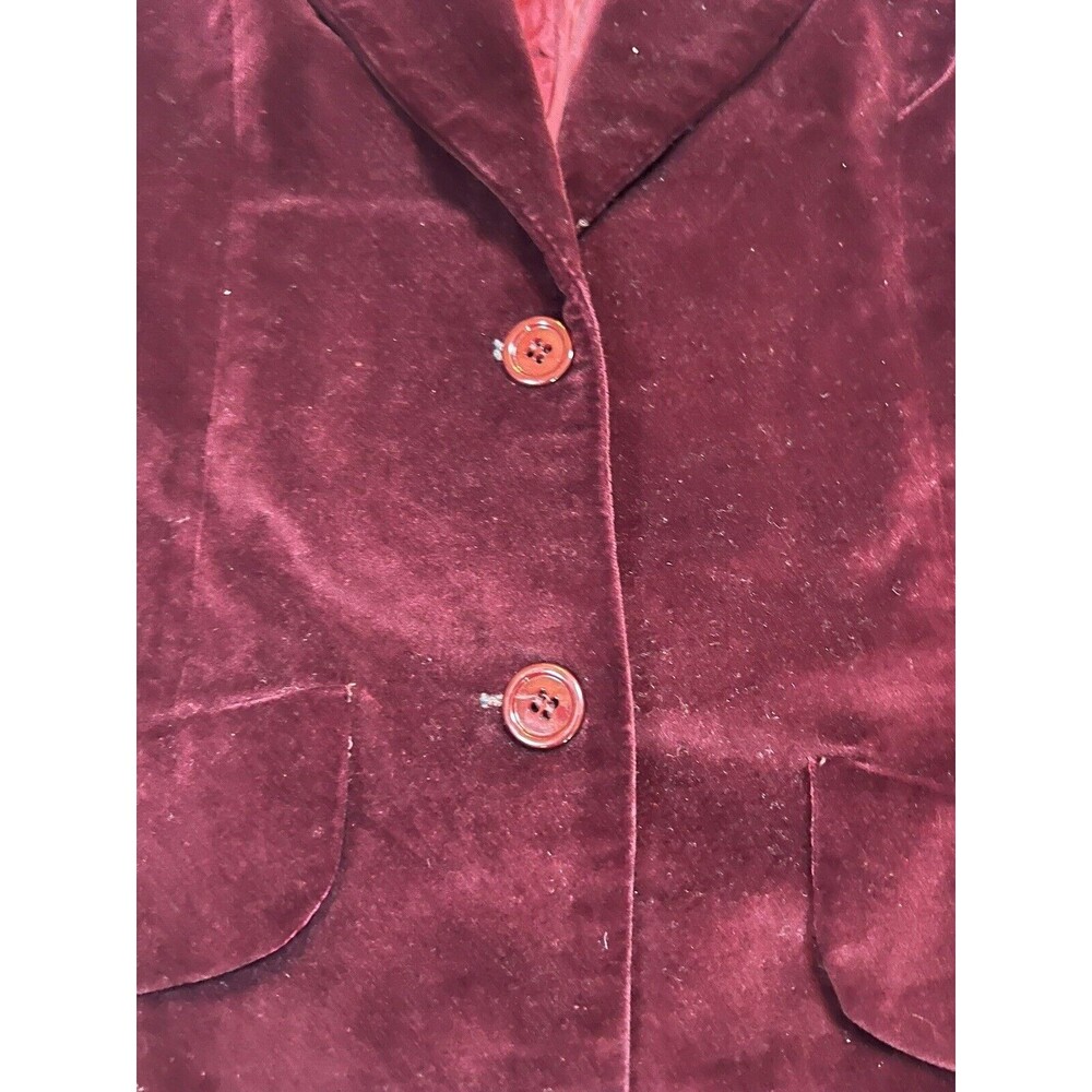 Lord & Taylor Velvet Blazer Saks Fifth Ave Vintage 50s | Red | Size Small - Picture 7 of 16